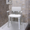 Shower chair with backrest and armrests